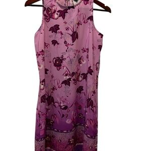 Purple and Pink Sleeveless Sheath Midi Dress 90’s Vintage